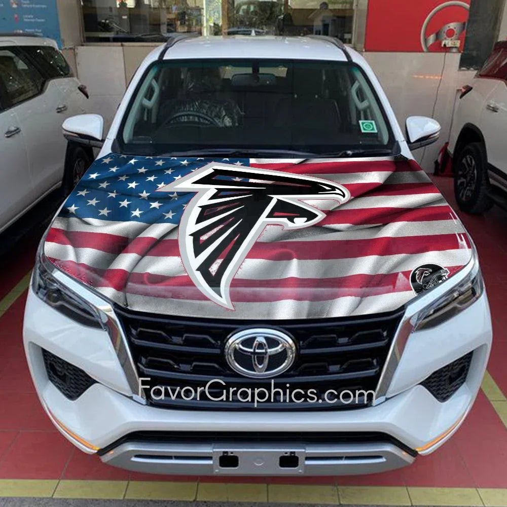 Atlanta Hood Sticker Atlanta Falcons Itasha Car Vinyl Hood Wrap Decal Sticker – Favor Graphics