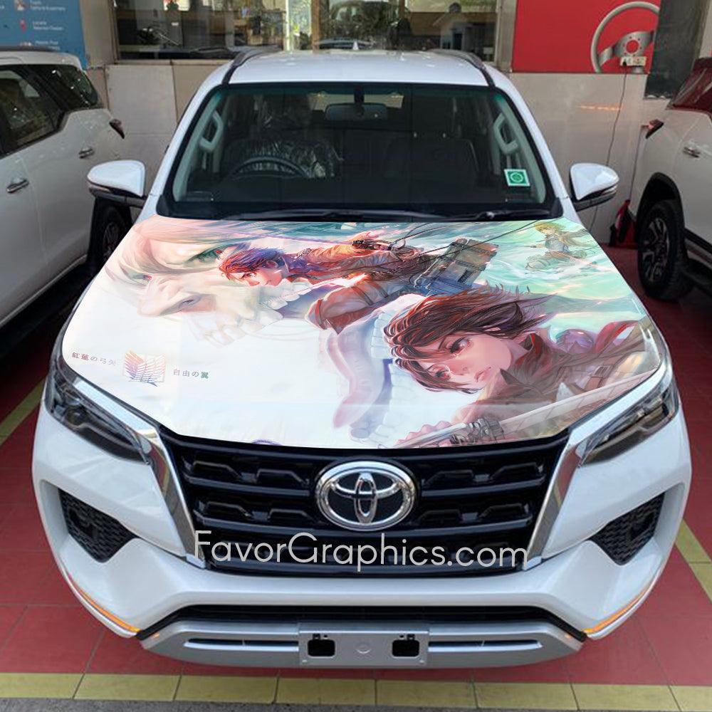 Eren Yeager Mikasa Ackerman Itasha Car Vinyl Hood Wrap Decal Sticker