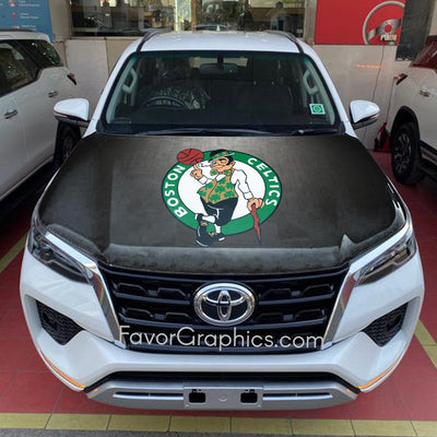 Boston Celtics Itasha Car Vinyl Hood Wrap Decal Sticker