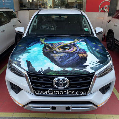 Blue Owl Itasha Car Vinyl Hood Wrap Decal Sticker