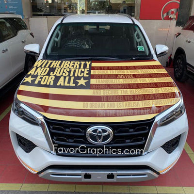 American Flag We The People Itasha Car Vinyl Hood Wrap Decal Sticker