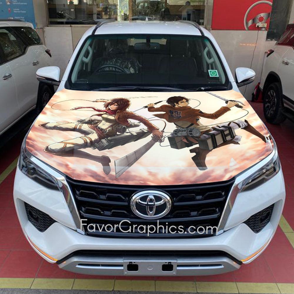 Eren Yeager Mikasa Ackerman Itasha Car Vinyl Hood Wrap Decal Sticker