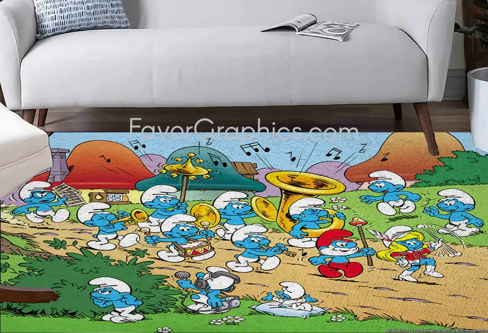 The Smurfs Home Bedroom Decor Rug Carpet Mat
