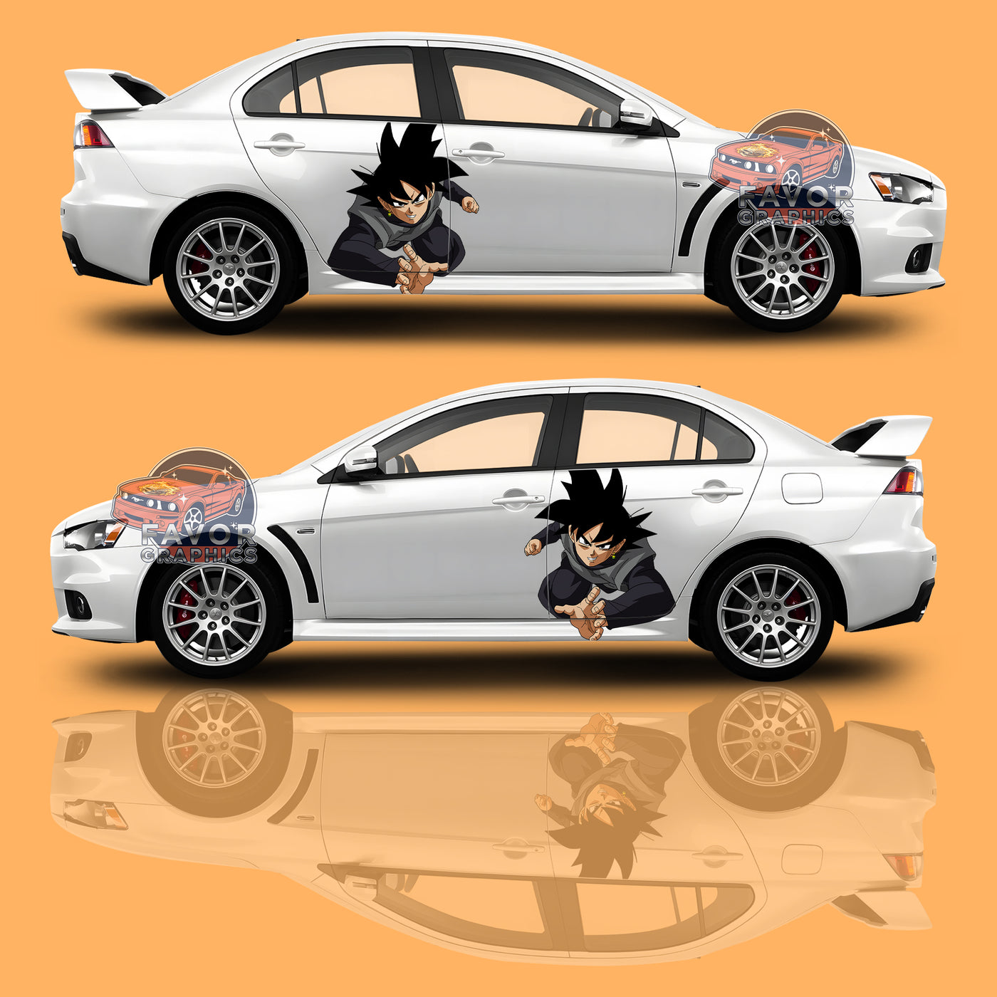 Black Goku Itasha Car Side Door Decal Vinyl Sticker