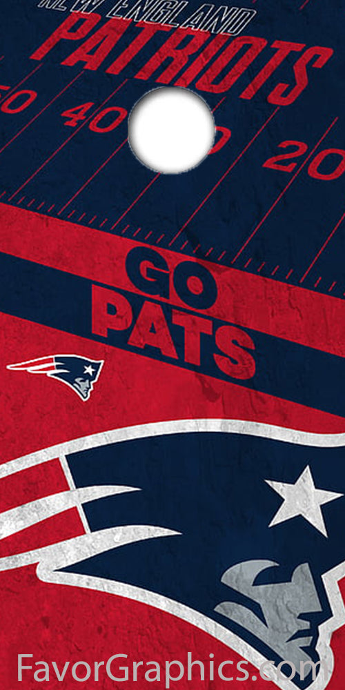 New England Patriots Cornhole Wood Board Skin Vinyl Wrap Decal Sticker