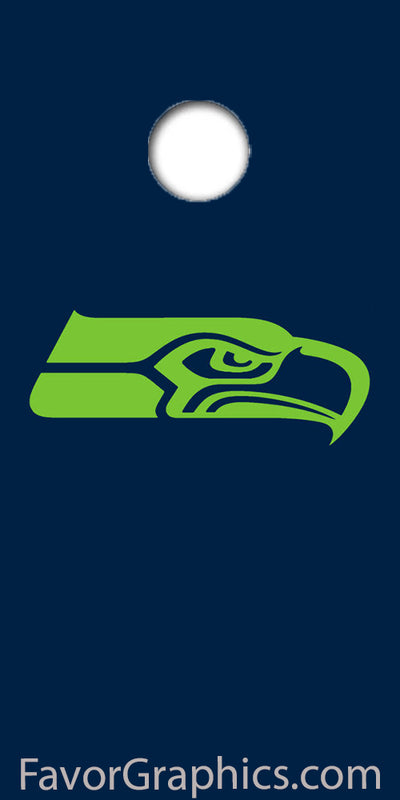 Seattle Seahawks Cornhole Wood Board Skin Vinyl Wrap Decal Sticker