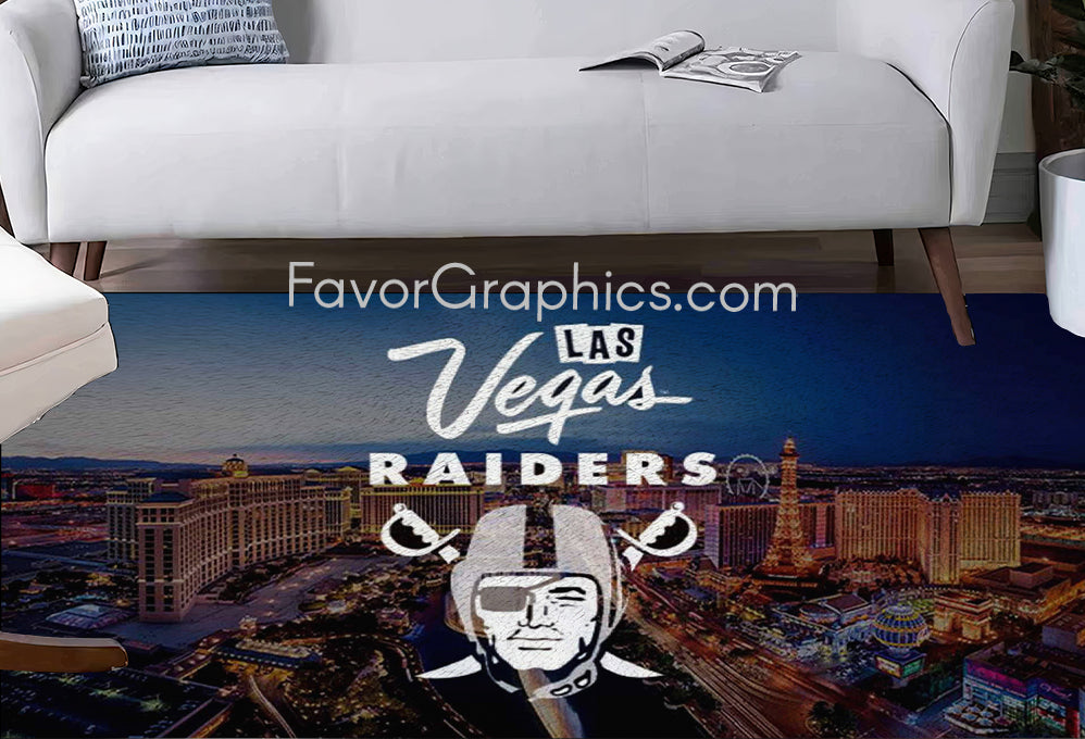 Las Vegas Raiders Home Bedroom Decor Rug Carpet Mat