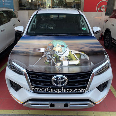 Sinon Sword Art Online Itasha Car Vinyl Hood Wrap Decal Sticker