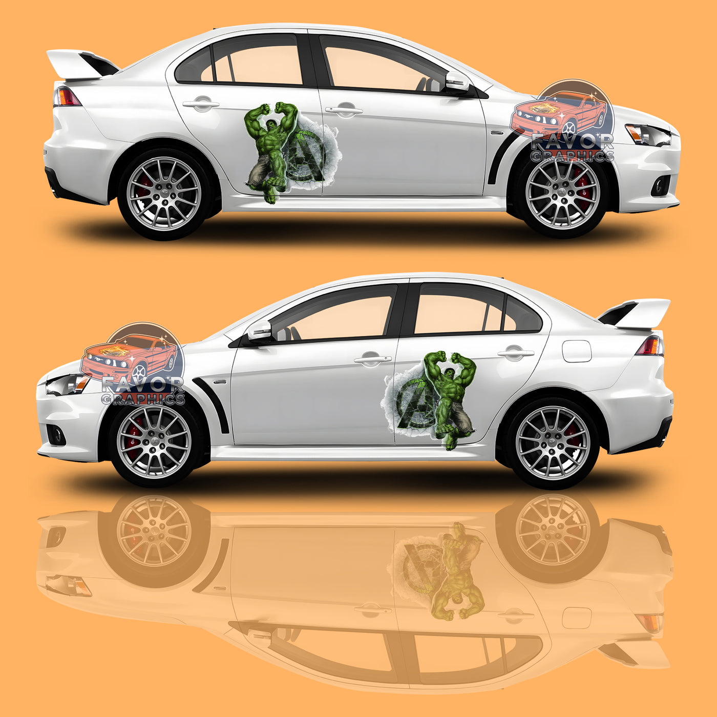 Hulk Itasha Car Side Door Decal Vinyl Sticker