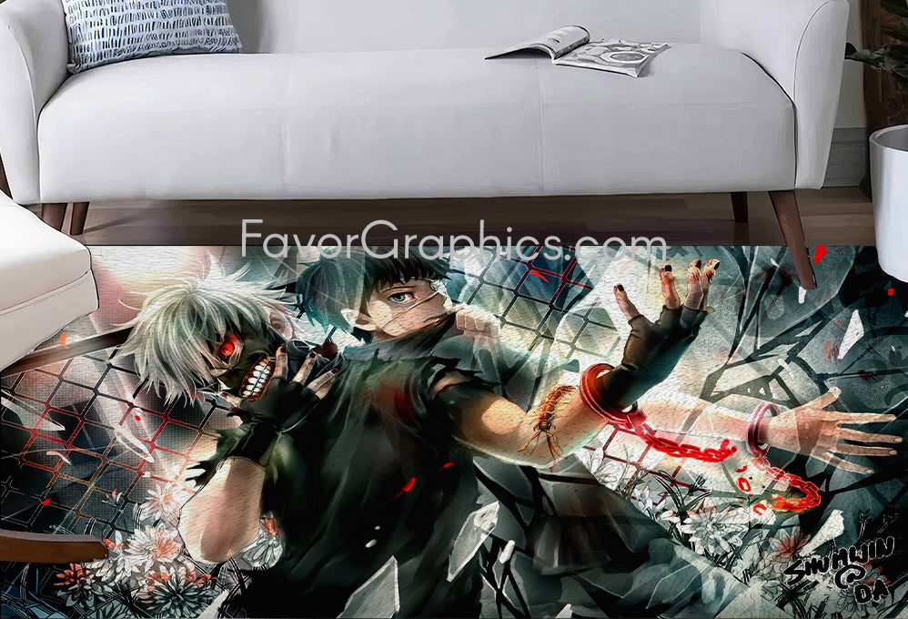 Kaneki Ken Tokyo Ghoul Home Bedroom Decor Rug Carpet Mat