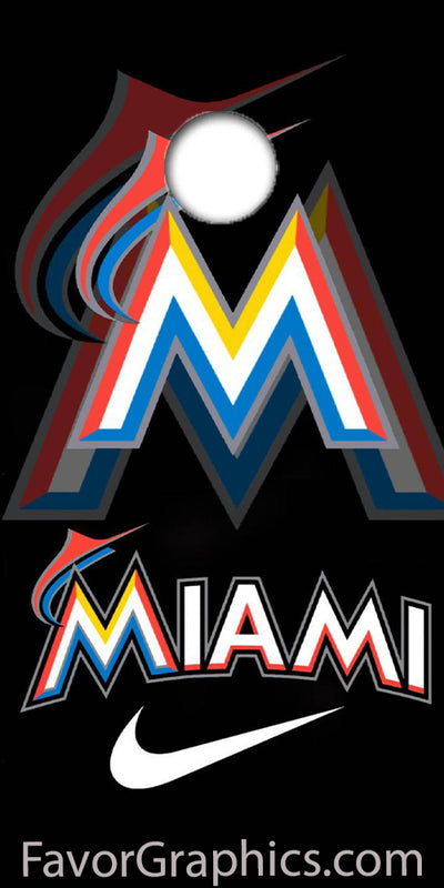 Miami Marlins Cornhole Wood Board Skin Vinyl Wrap Decal Sticker