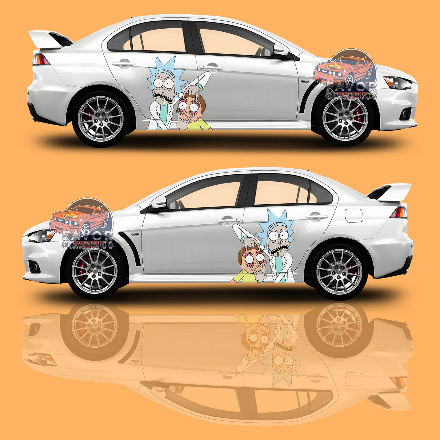 Rick and Morty Itasha Car Side Door Decal Vinyl Sticker