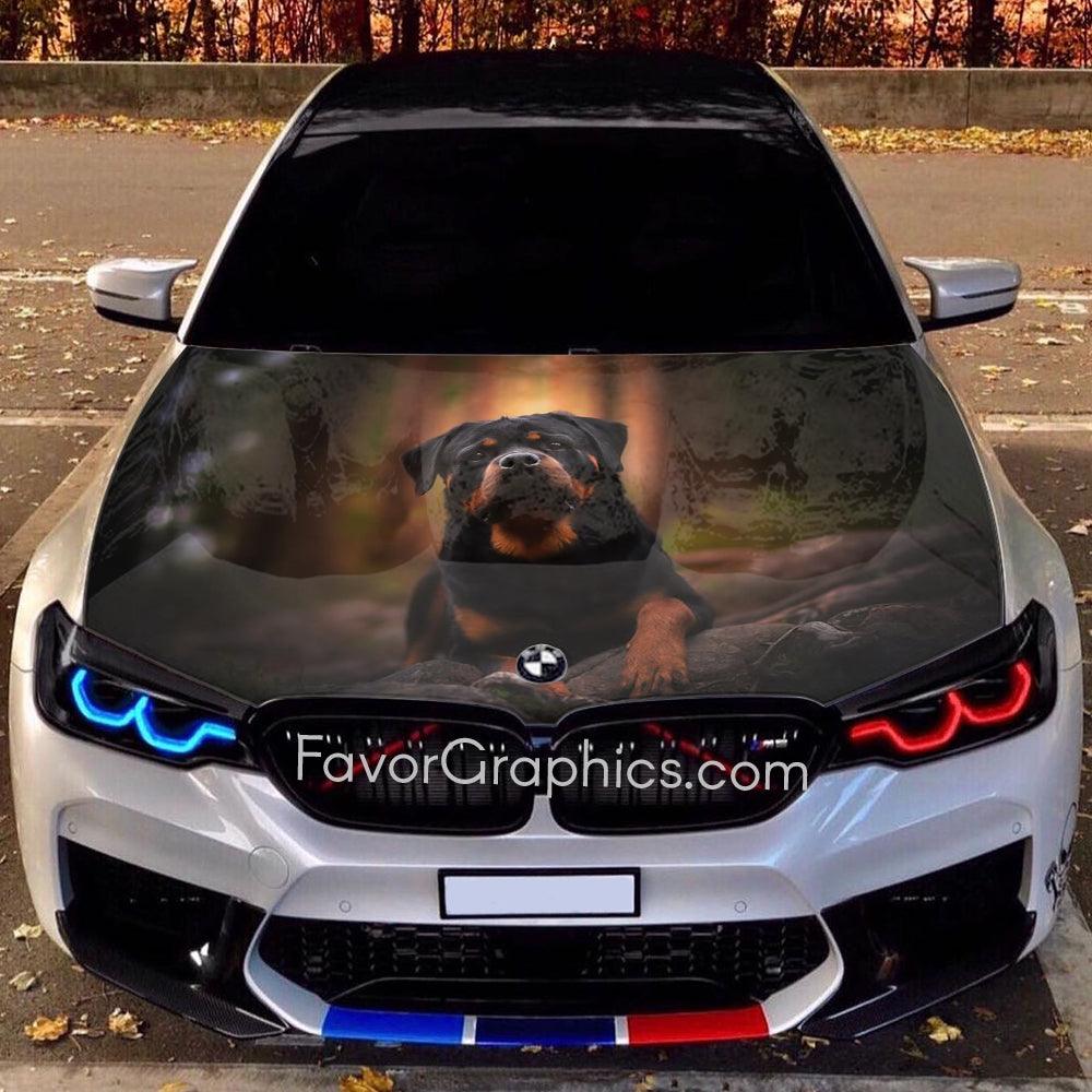 Rottweiler Itasha Car Vinyl Hood Wrap Decal Sticker