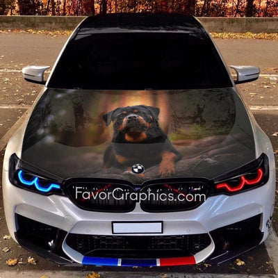 Rottweiler Itasha Car Vinyl Hood Wrap Decal Sticker