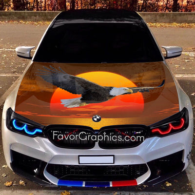 Bald Eagle Itasha Car Vinyl Hood Wrap Decal Sticker