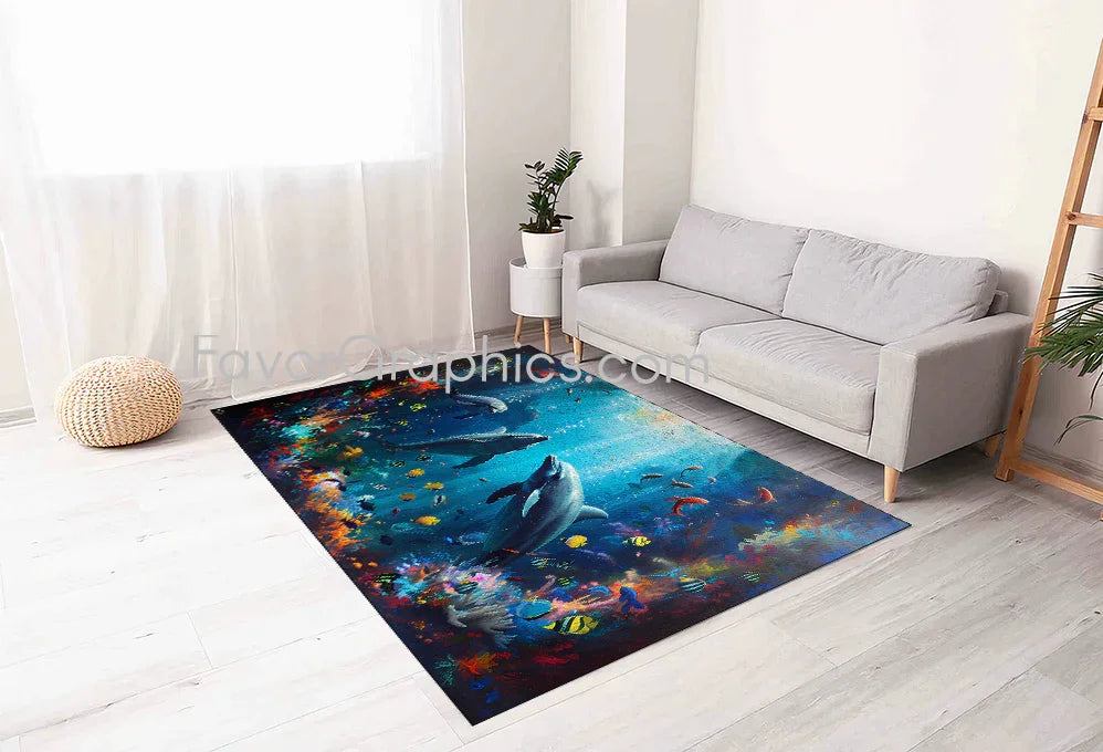 Dolphin Home Bedroom Decor Rug Carpet Mat