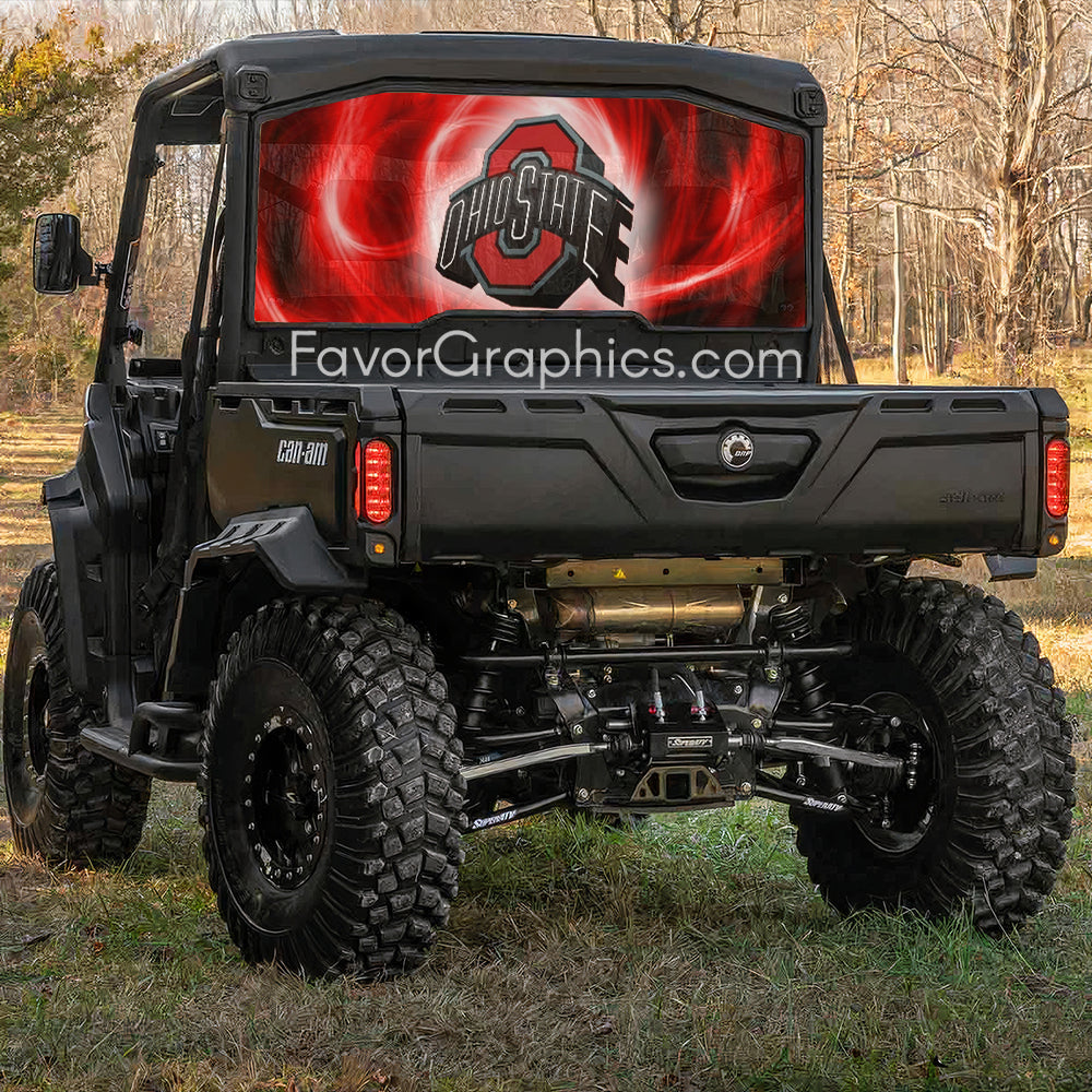 Ohio State Buckeyes Rear Window Perforated Graphic Vinyl Decal Car Truck UTV