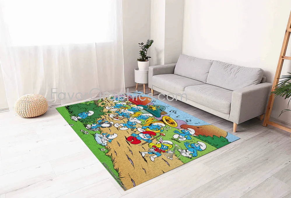 The Smurfs Home Bedroom Decor Rug Carpet Mat