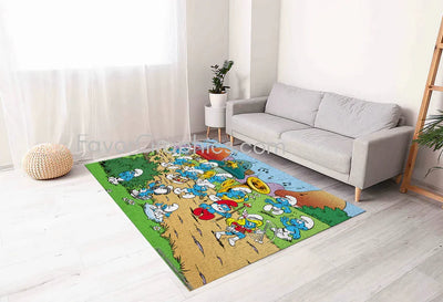 The Smurfs Home Bedroom Decor Rug Carpet Mat
