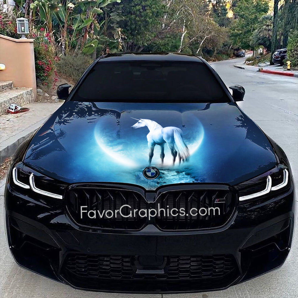 Unicorn Itasha Car Vinyl Hood Wrap Decal Sticker