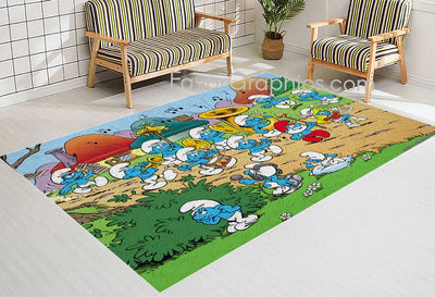 The Smurfs Home Bedroom Decor Rug Carpet Mat