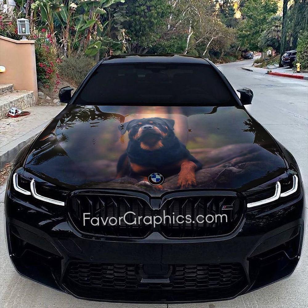 Rottweiler Itasha Car Vinyl Hood Wrap Decal Sticker