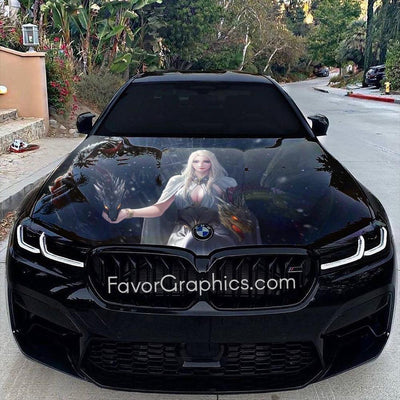 Daenerys Targaryen  Dragon Itasha Car Vinyl Hood Wrap Decal Sticker