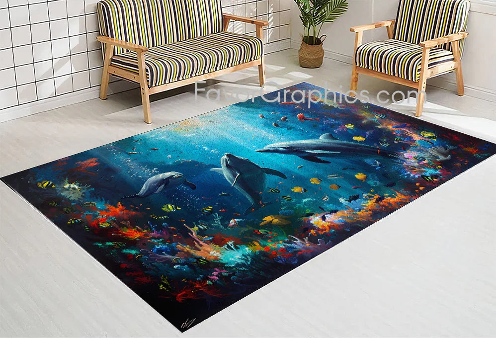 Dolphin Home Bedroom Decor Rug Carpet Mat