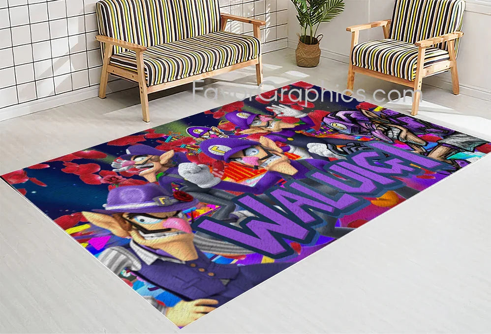 Waluigi Home Bedroom Decor Rug Carpet Mat