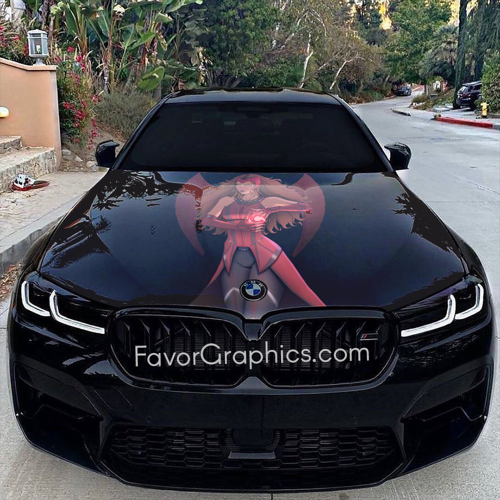 Scarlet Witch Wanda Maximoff Itasha Car Vinyl Hood Wrap Decal Sticker