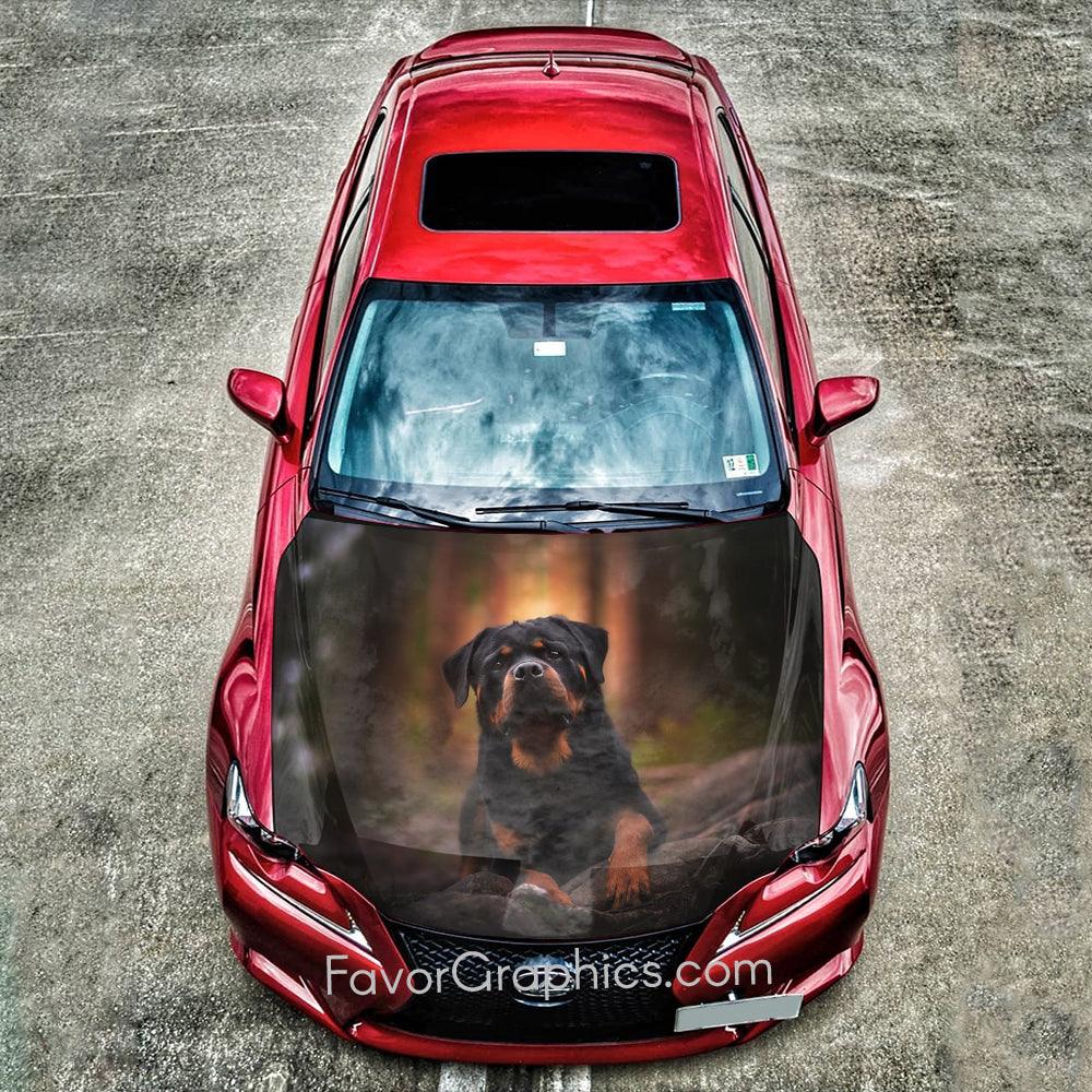 Rottweiler Itasha Car Vinyl Hood Wrap Decal Sticker