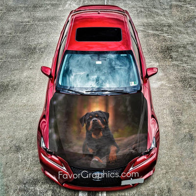 Rottweiler Itasha Car Vinyl Hood Wrap Decal Sticker