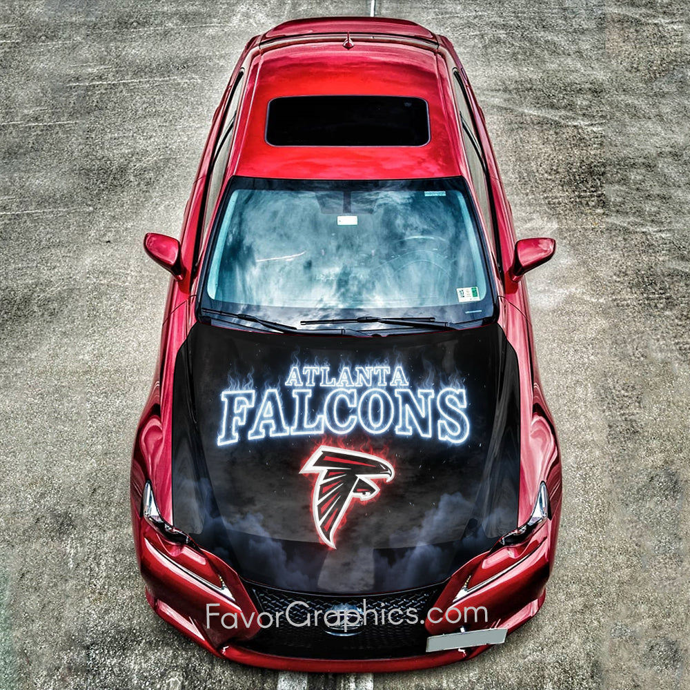 Atlanta Hood Sticker Atlanta Falcons Itasha Car Vinyl Hood Wrap Decal Sticker – Favor Graphics