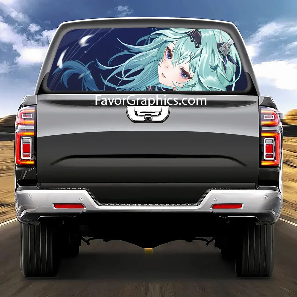 Eula (Genshin impact) Rear Window Perforated Graphic Vinyl Decal Car Truck UTV