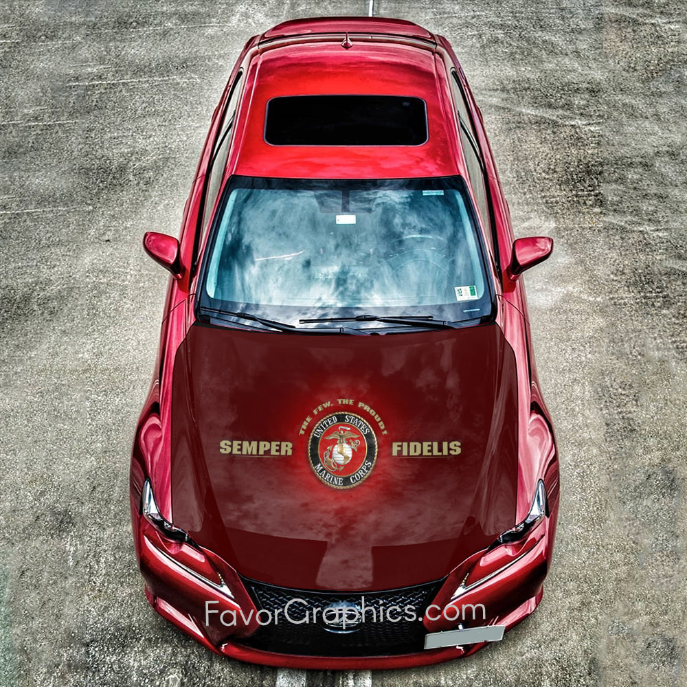 U.S. Marine Corps Itasha Car Vinyl Hood Wrap