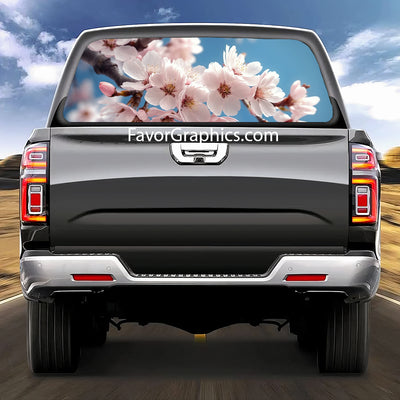 Cherry Blossom Rear Window Perforated Graphic Vinyl Decal Car Truck UTV