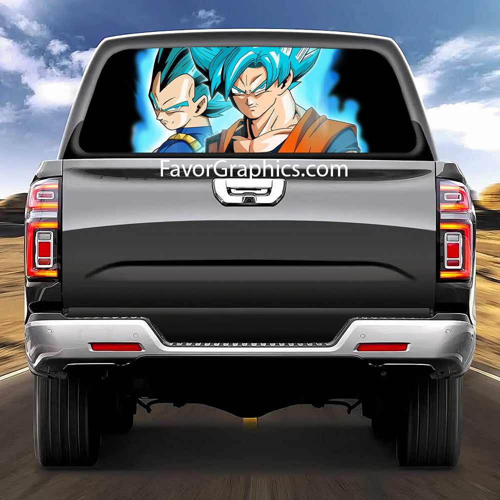 Goku Vegeta Rear Window Perforated Graphic Vinyl Decal Car Truck UTV