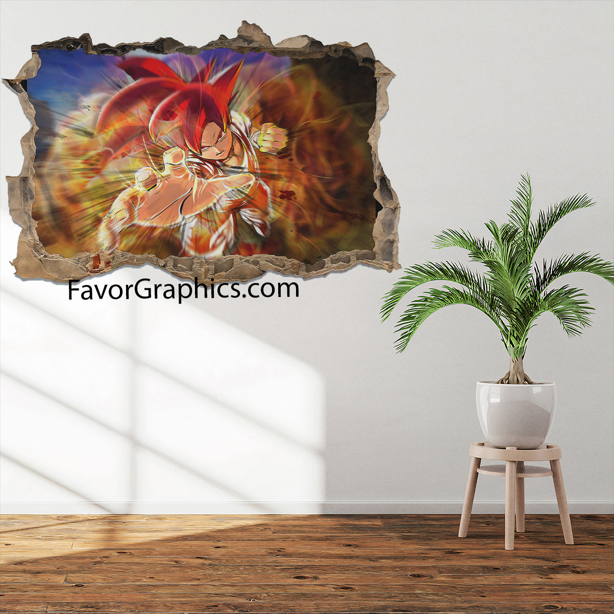 Goku Super Saiyan God Vinyl Wall Art Decal Sticker Poster Print Mural