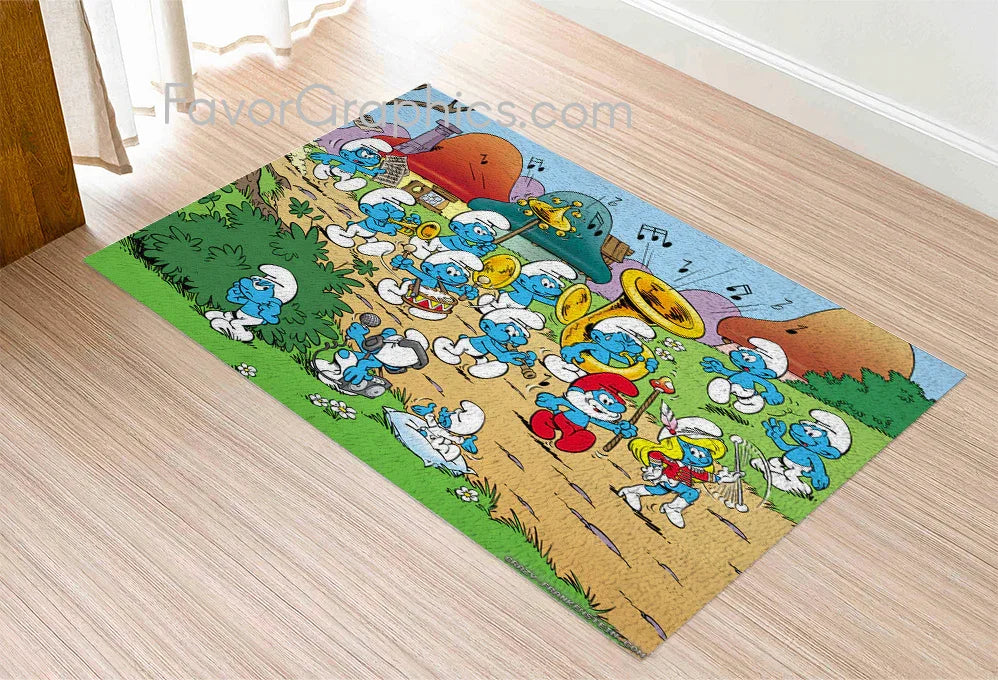 The Smurfs Home Bedroom Decor Rug Carpet Mat
