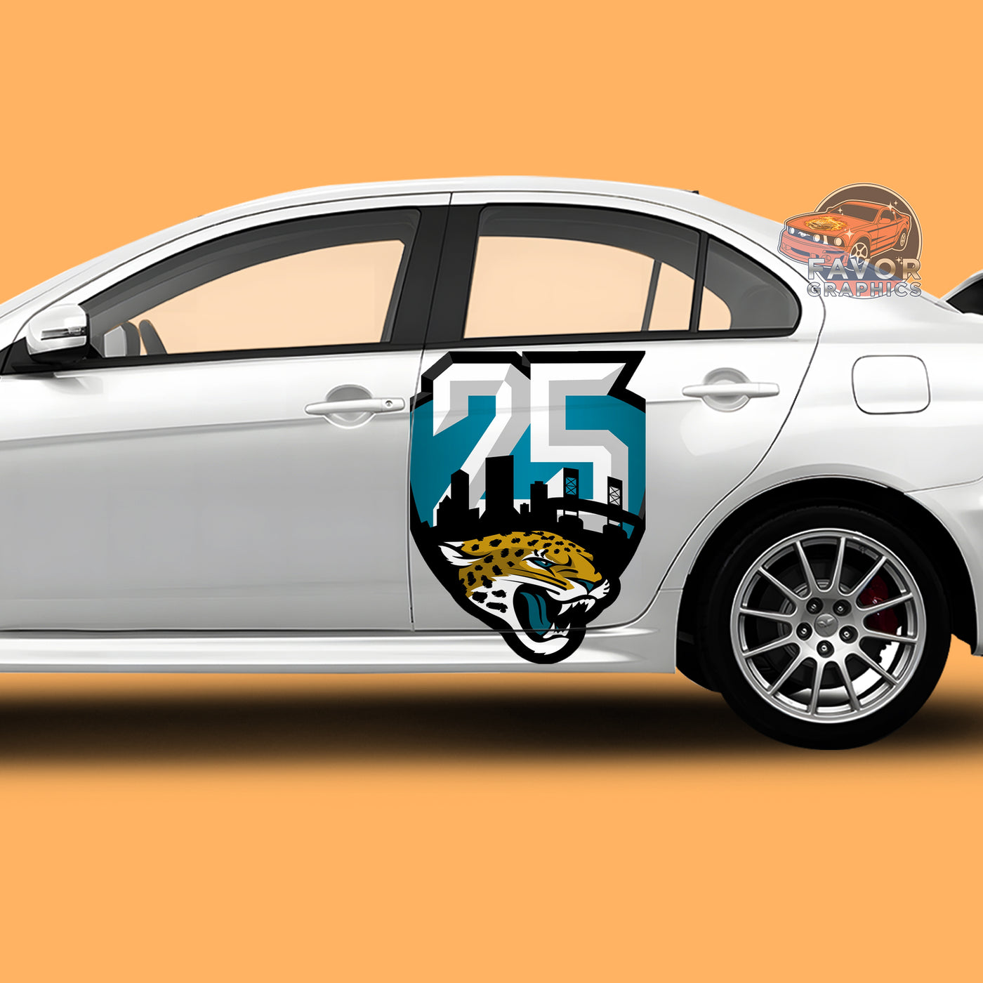 Jacksonville Jaguars Itasha Car Side Door Decal Vinyl Sticker