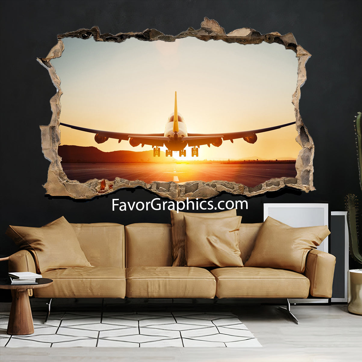 Boeing 747 Airplane Vinyl Wall Art Decal Sticker Poster Print Mural