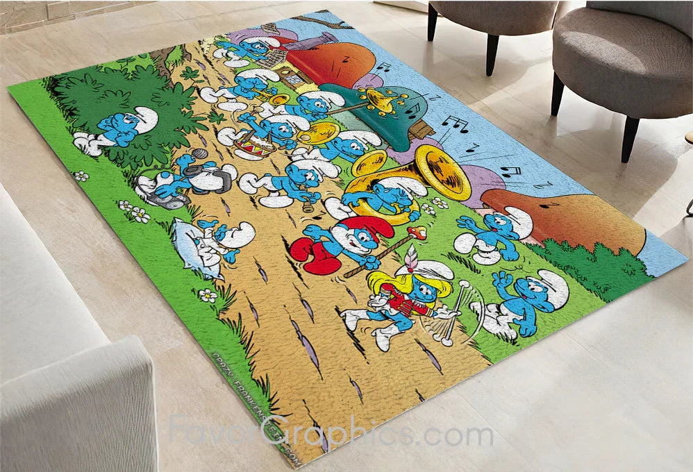 The Smurfs Home Bedroom Decor Rug Carpet Mat
