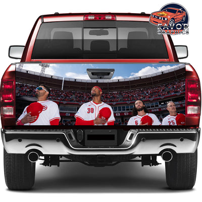 Cincinnati Reds Tailgate Wraps For Trucks SUV Vinyl Wrap