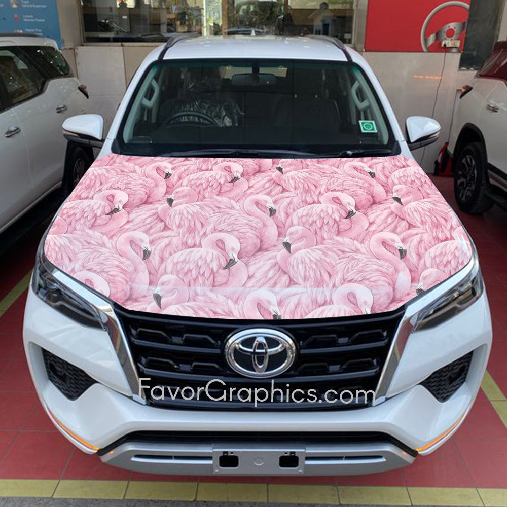 Pink Flamingos Itasha Car Vinyl Hood Wrap Decal Sticker