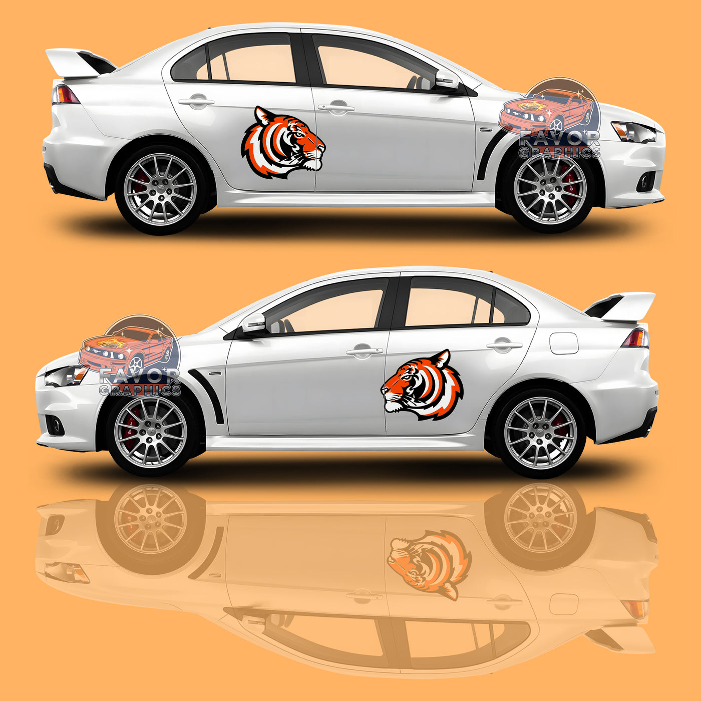 Cincinnati Bengals Itasha Car Side Door Decal Vinyl Sticker