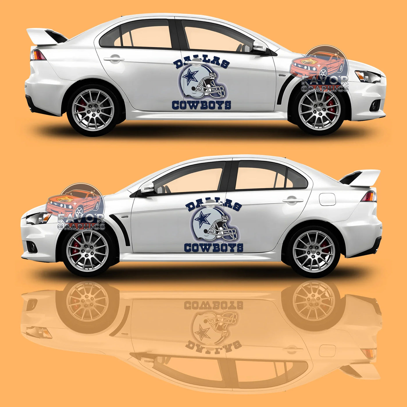 Dallas Cowboys Itasha Car Side Door Decal - Vinyl Sticker