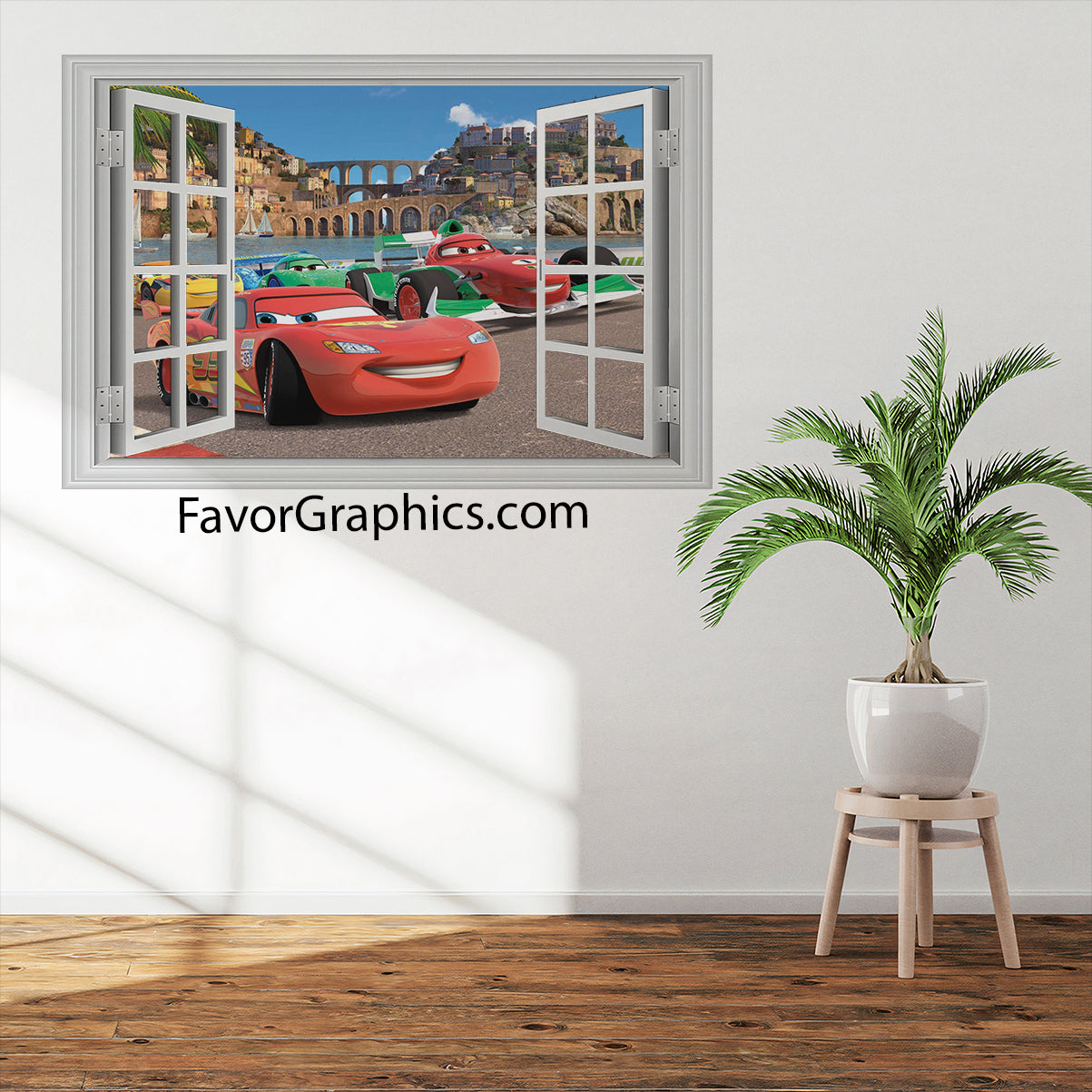 Car Race Cartoon Vinyl Wall Art Decal Sticker Poster Print Mural