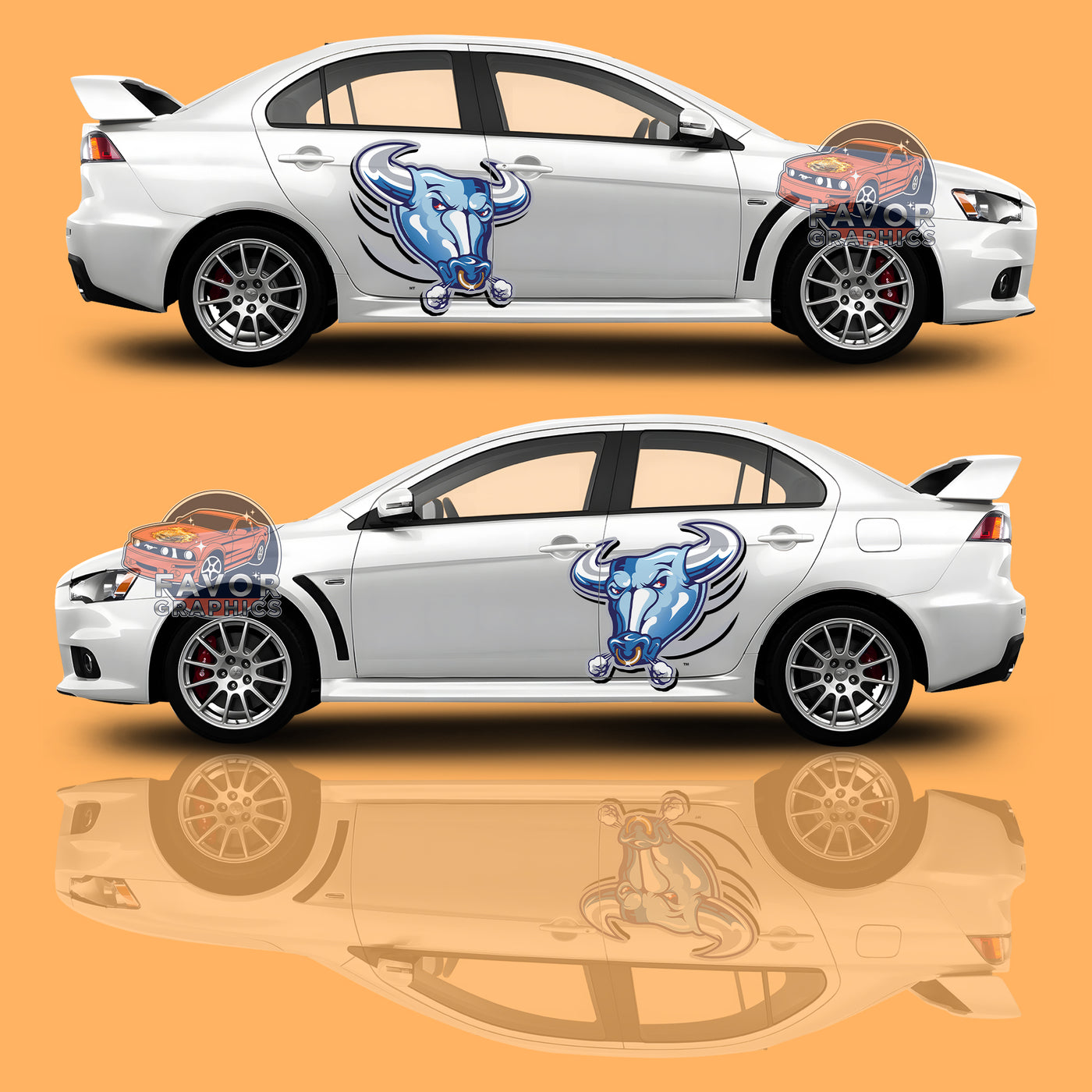 Buffalo Bills Itasha Car Side Door Decal Vinyl Sticker