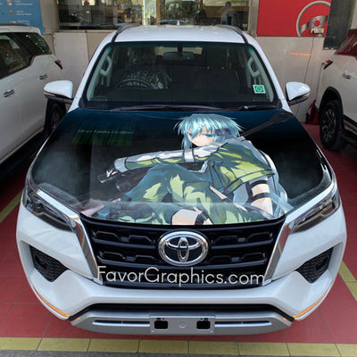 Sinon Sword Art Online Itasha Car Vinyl Hood Wrap Decal Sticker