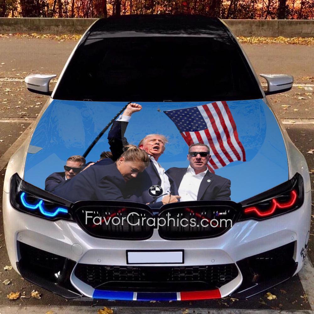Deca Graphics Shooting Make Me Stronger Donald Trump Itasha Car Vinyl Hood Wrap Deca ...